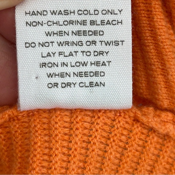 Orange V-Neck Sweater - Picture 8 of 11